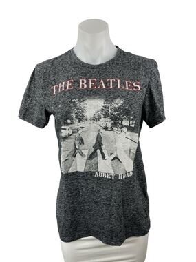 Free Authority The Beatles Abbey Road Graphic Gray Casual Tee T-Shirt Top Size S